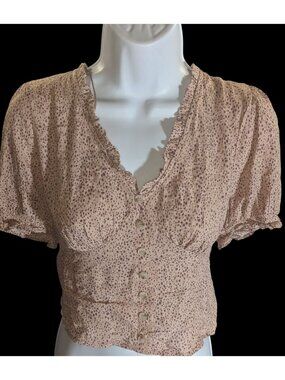 Paper Crane Speckled Top Pink Romantic Springwear Feminine Blouse